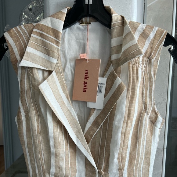 Cult Gaia Sybil Striped Jumpsuit Natural Multi Stripe - Picture 7 of 12